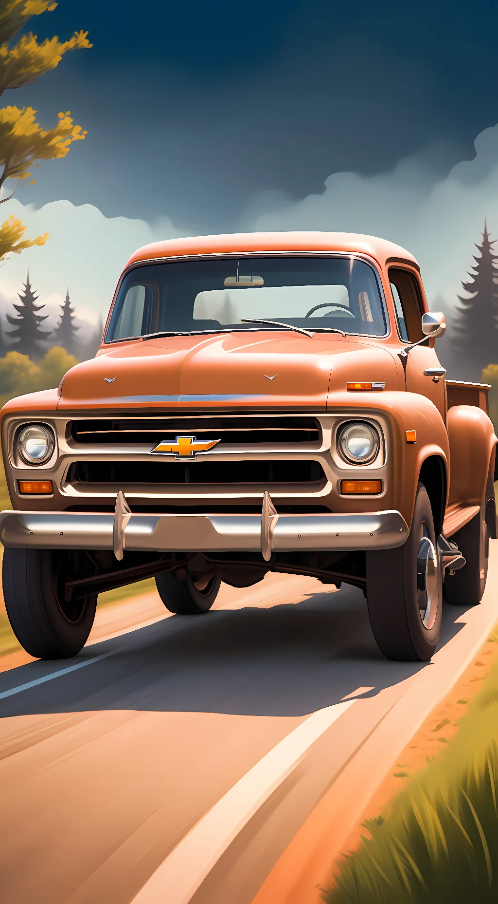 ai character: Chevy truck  background