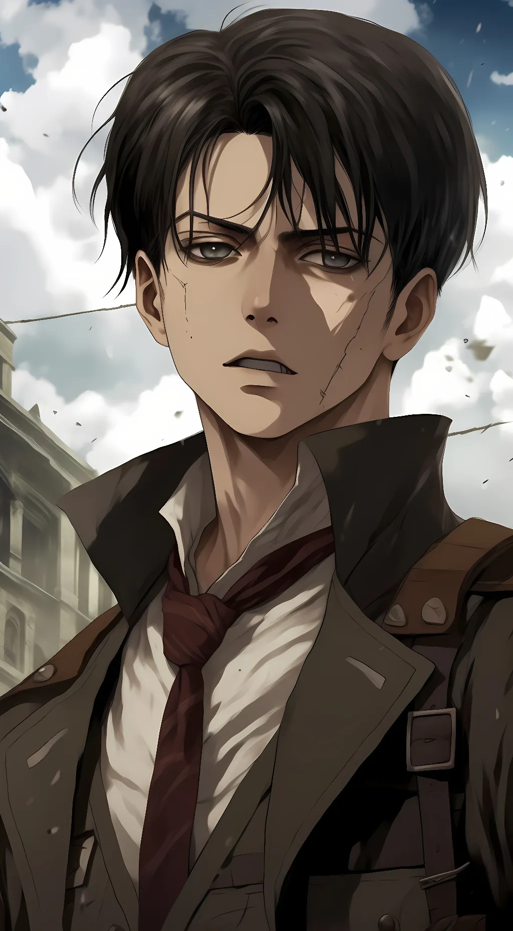 ai character: Levi Ackerman  background