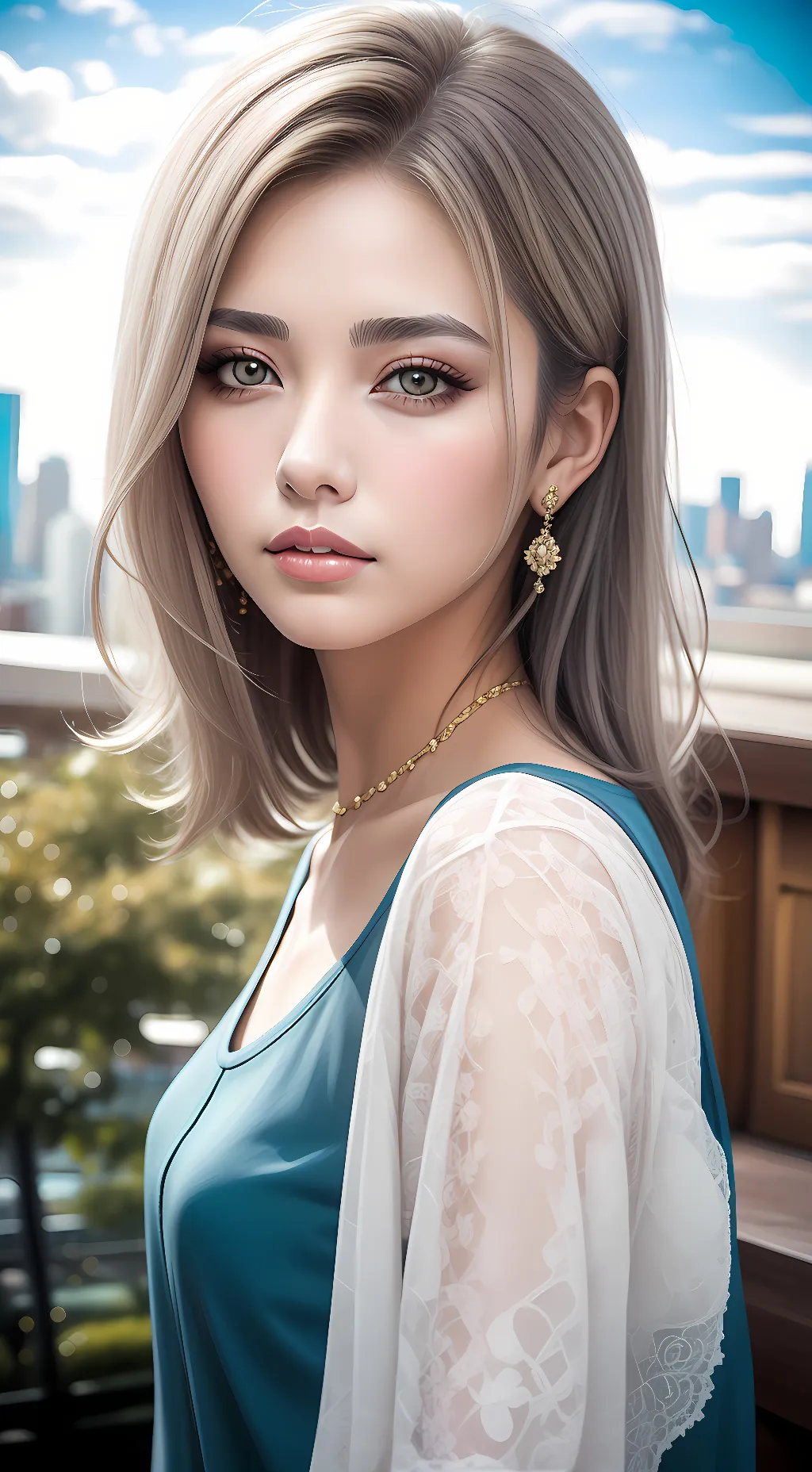 ai character: princess of light background