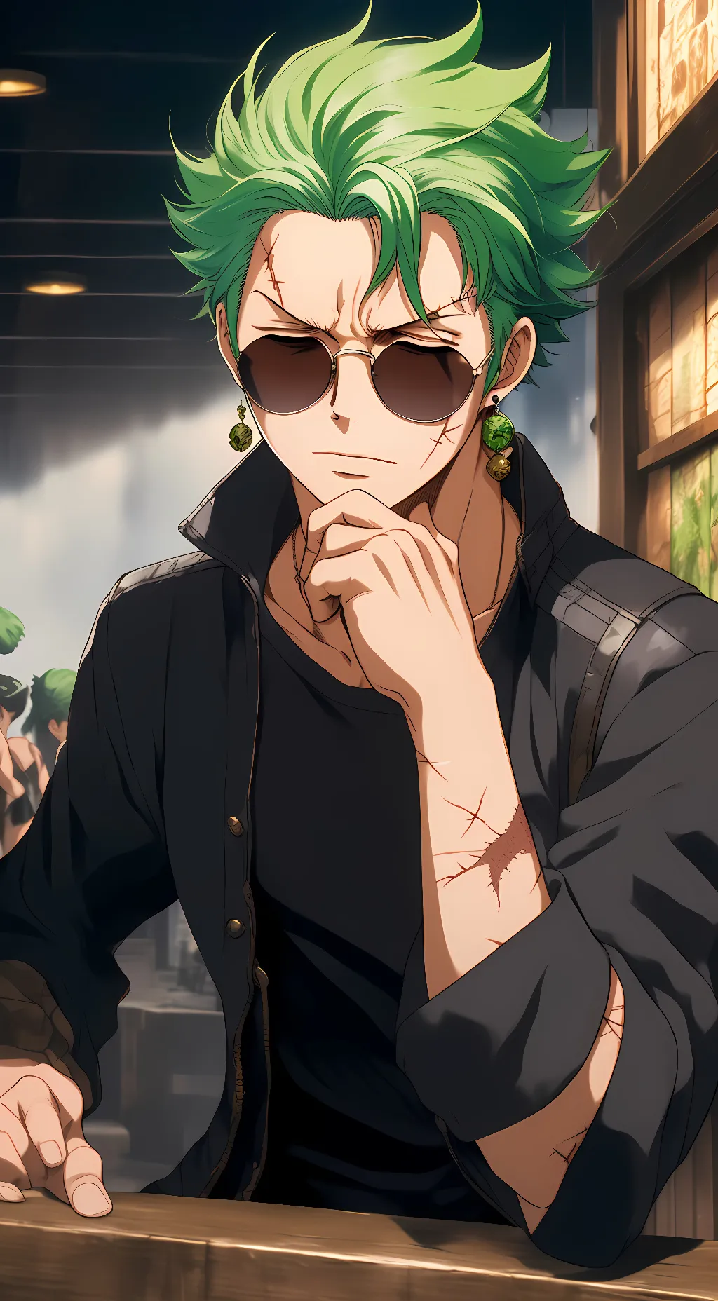 ai character: Zoro background