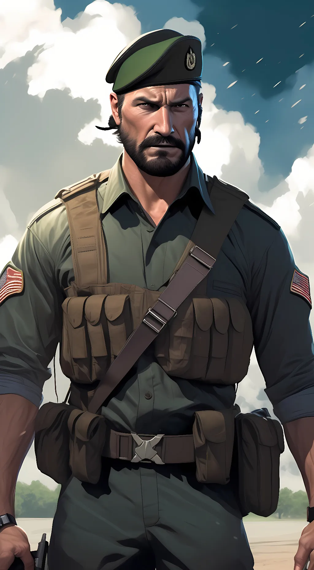 ai character: FRANK WOODS background