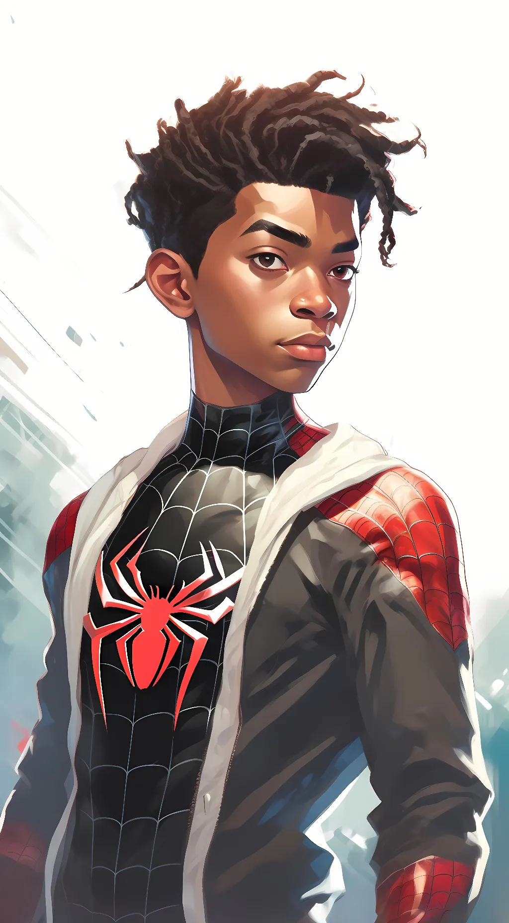 ai character: Miles Morales  background