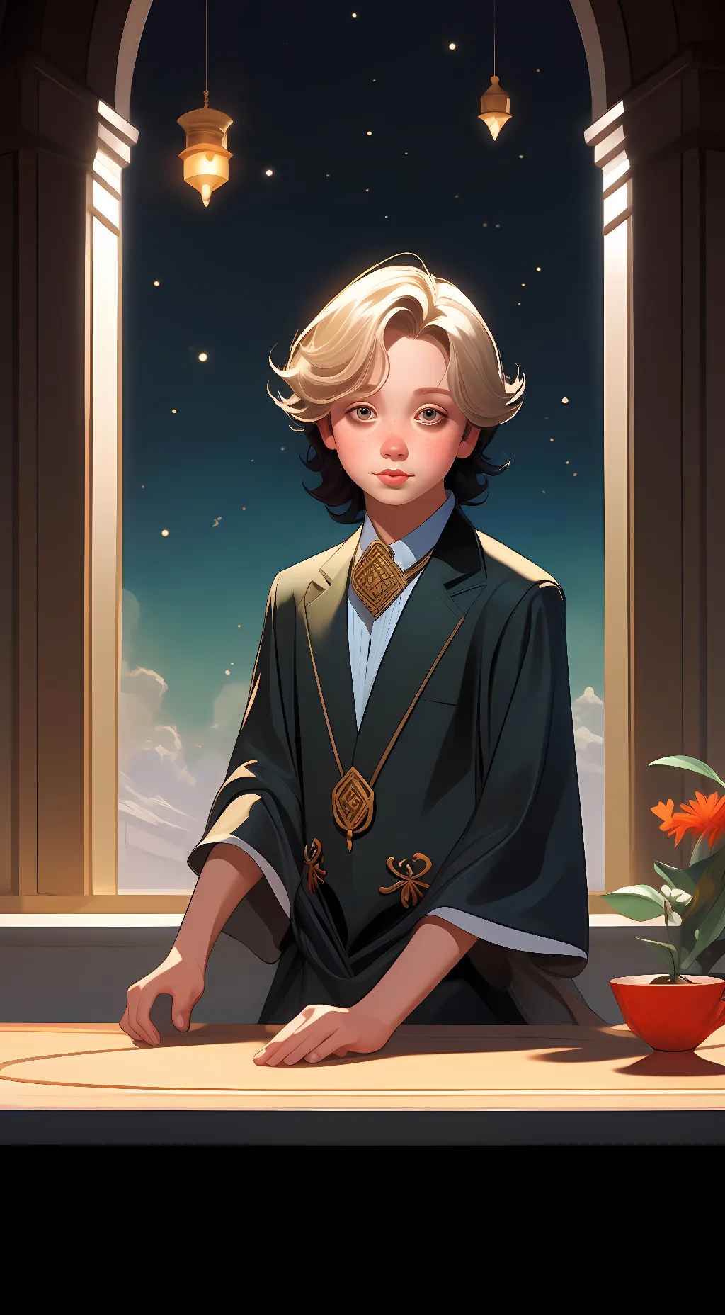 ai character: Ku background