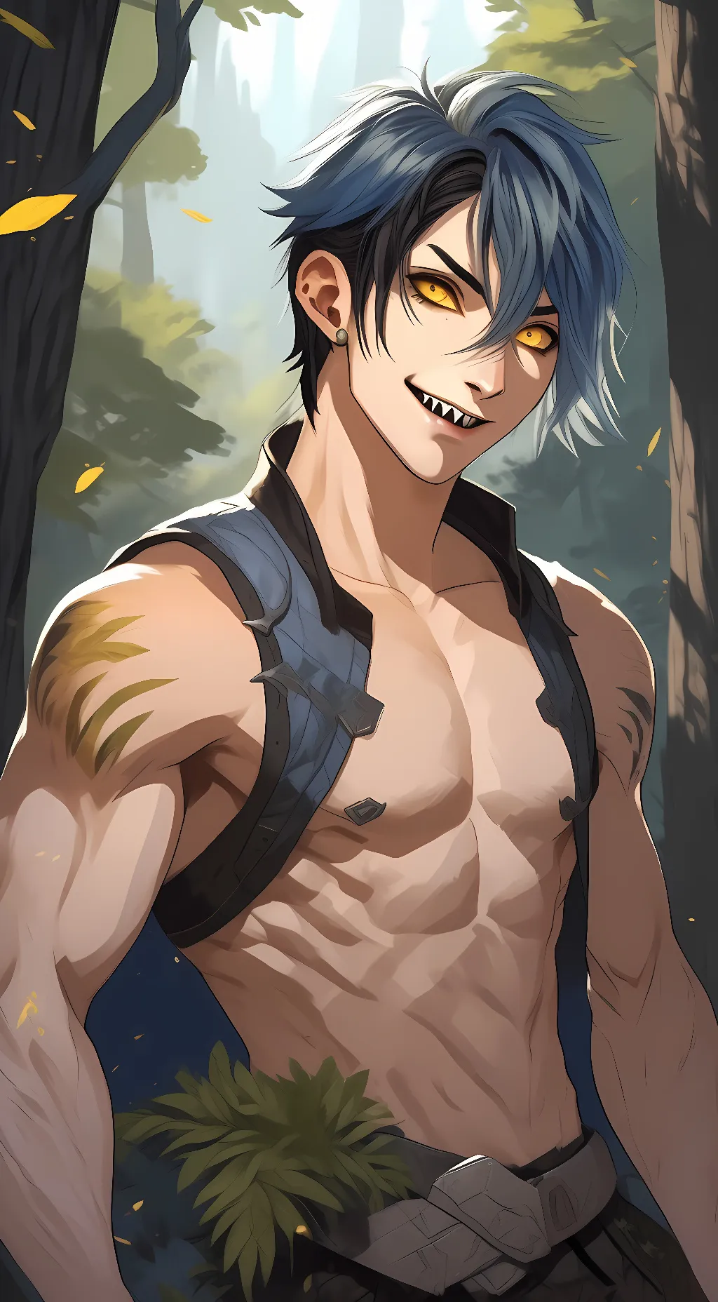 ai character: Blue the raptor  background