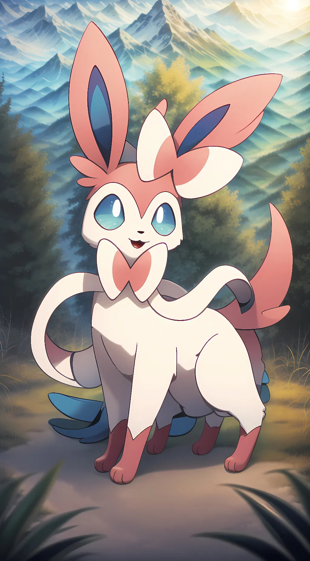 ai character: sylveon  background