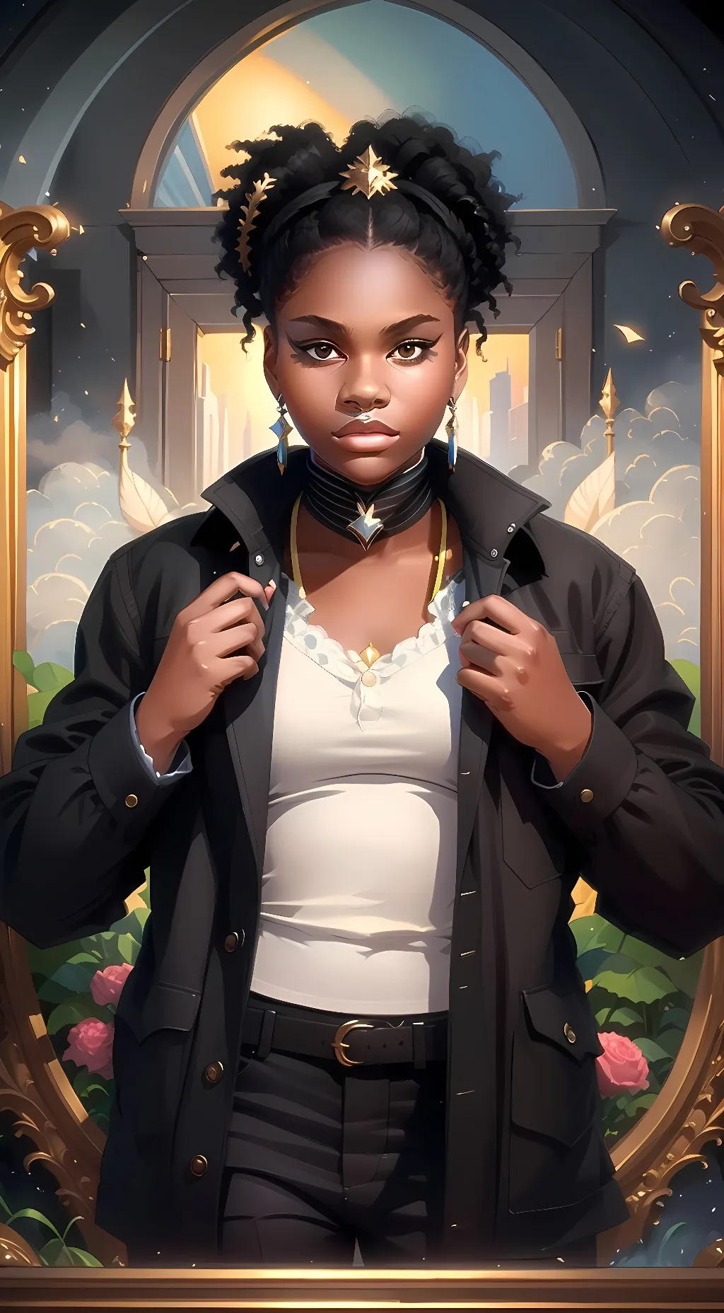 ai character: Nala Indigold background