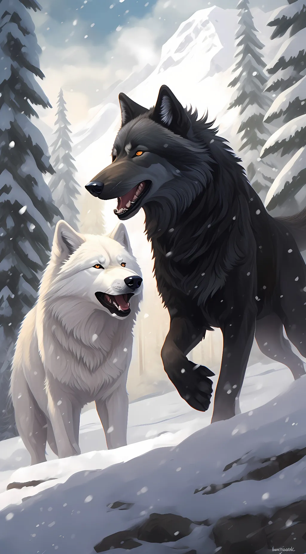 ai character: Blue & Pearl background