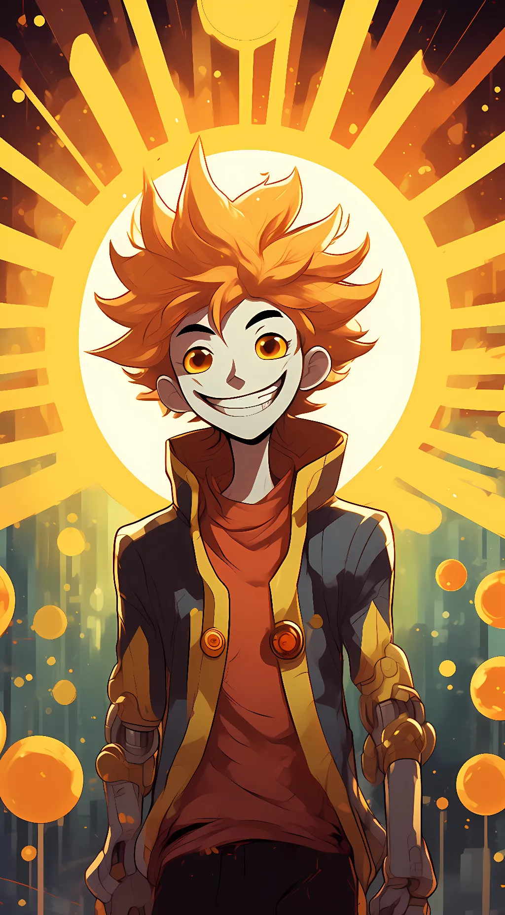 ai character: Sun (from sams) background