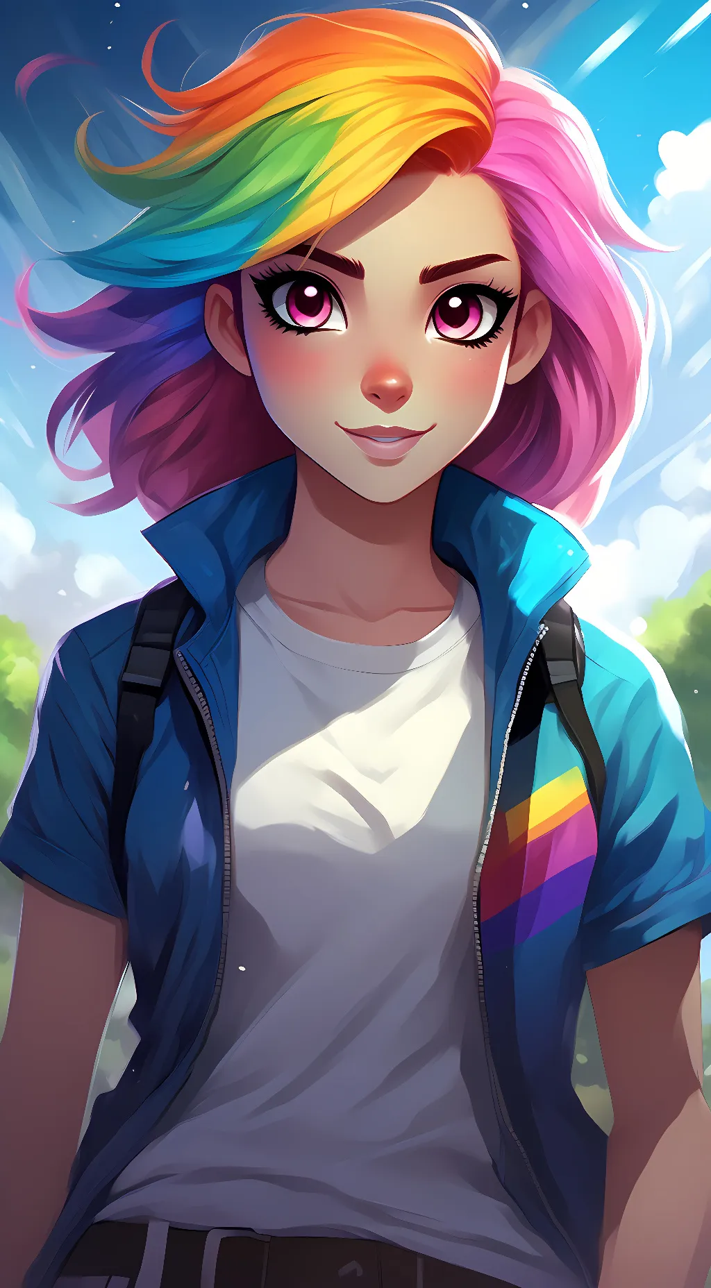 ai character: Rainbow Dash  background