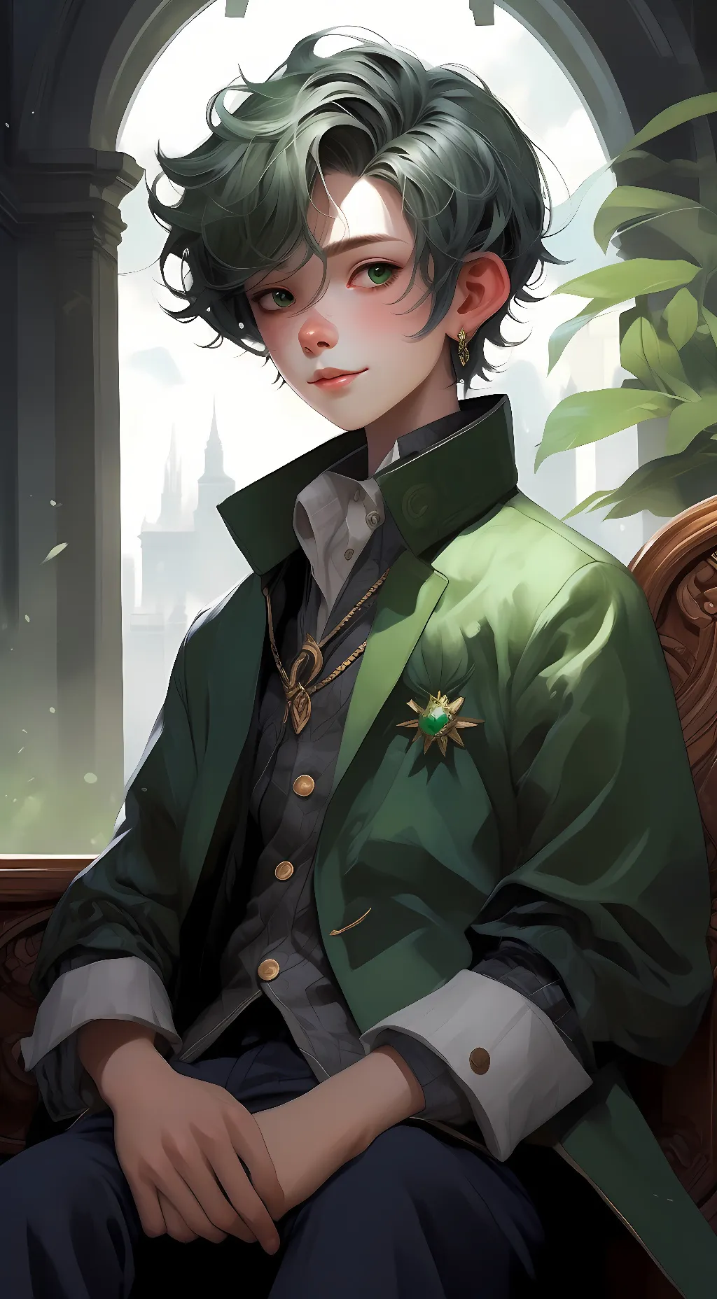 ai character: green background