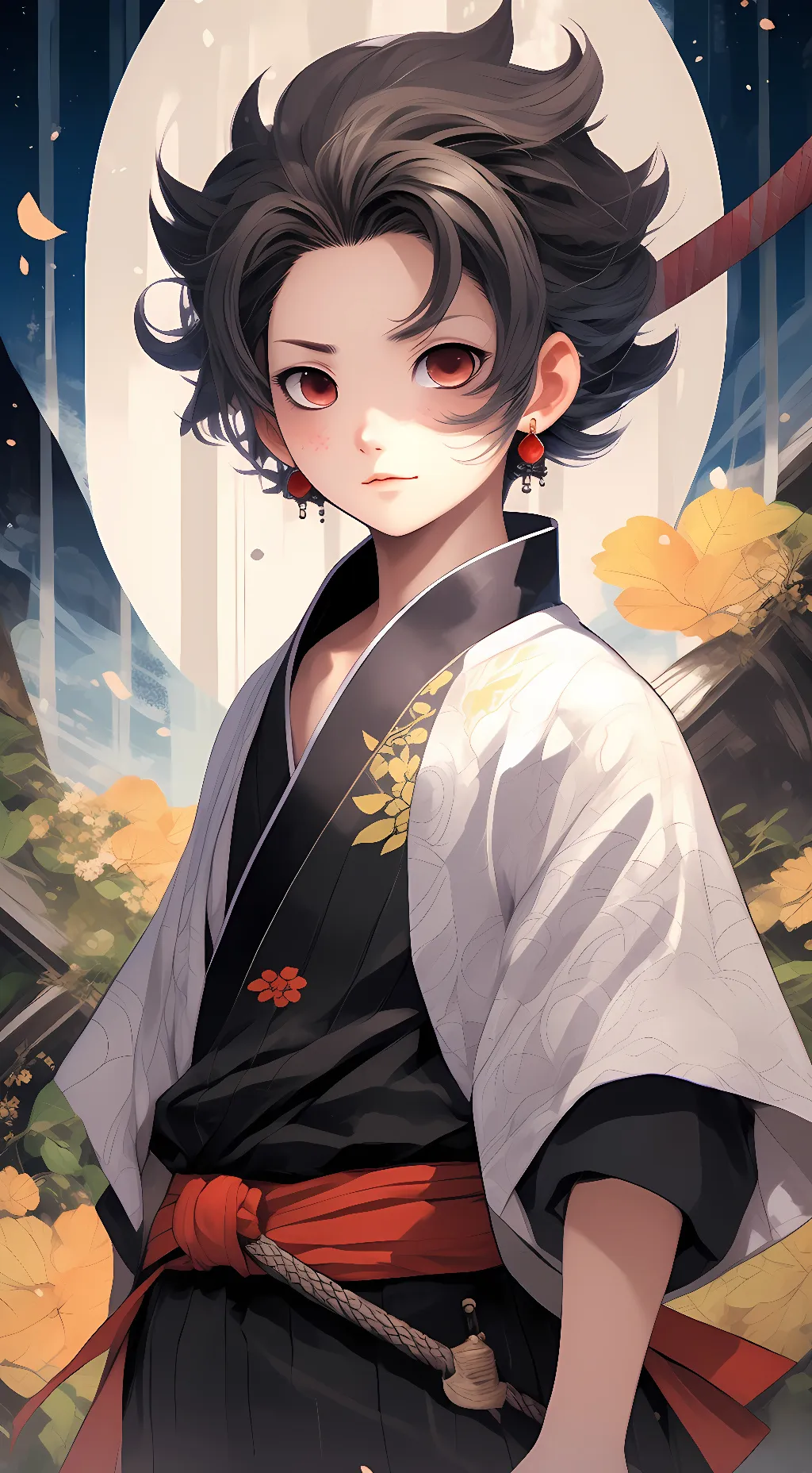 ai character: Tanjiro Kamado  background