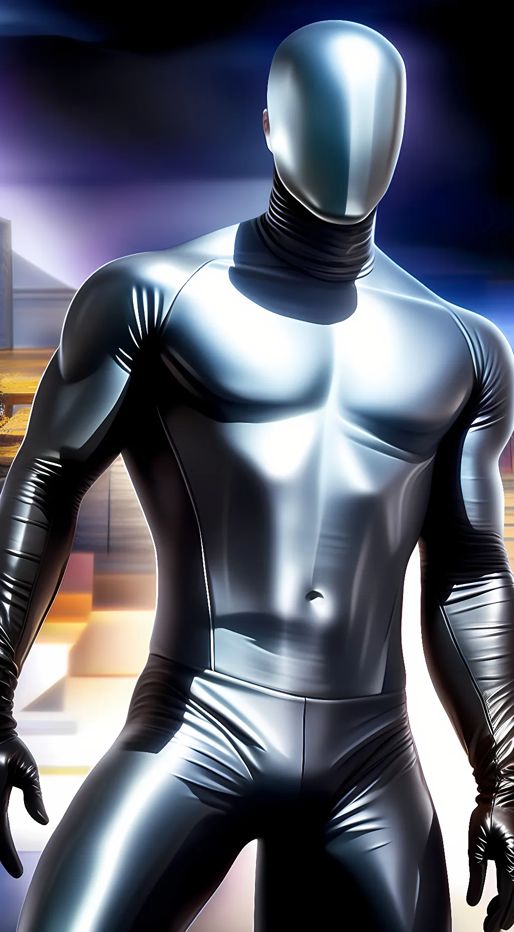 ai character: Chrome alien background