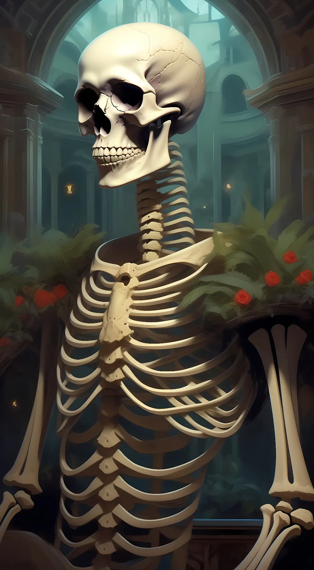 ai character: Mr skeleton background