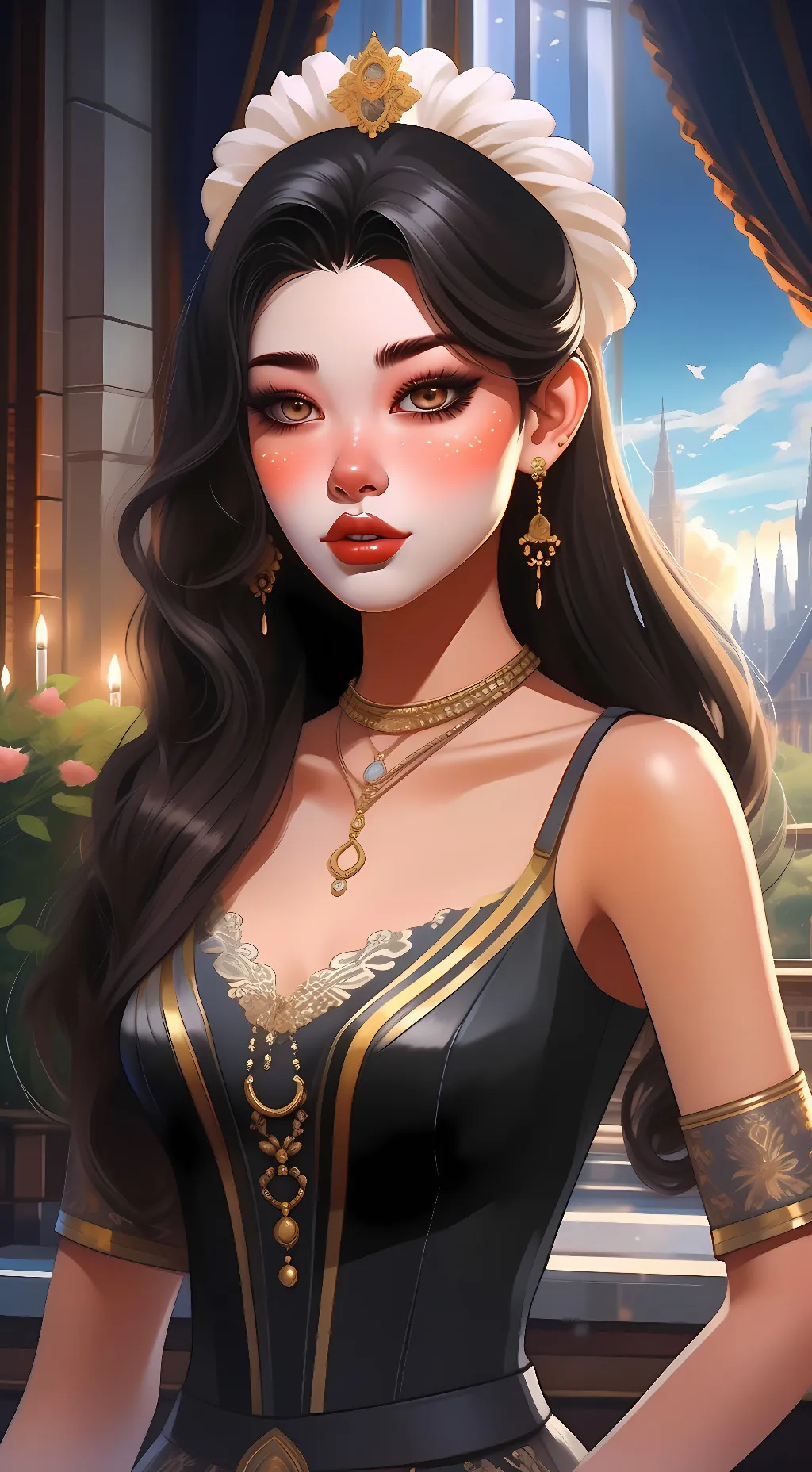 ai character: rose background