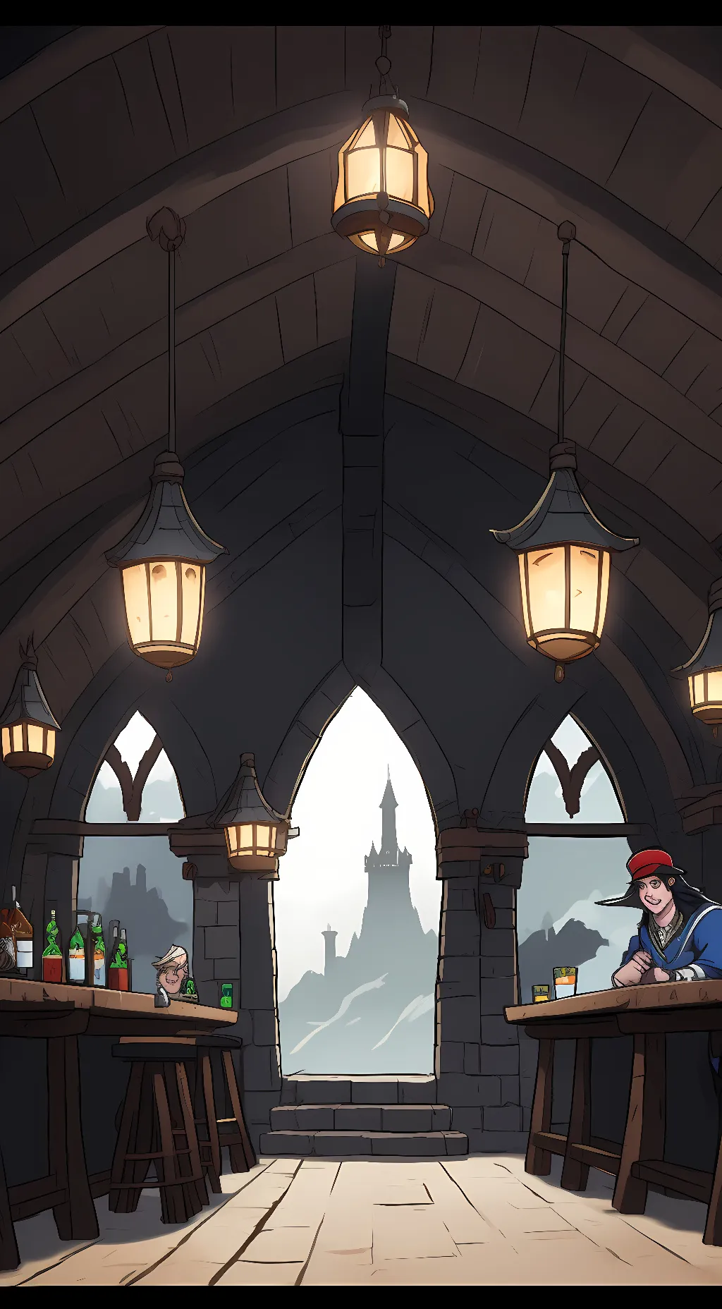 ai character: Fairy tail Guild  background