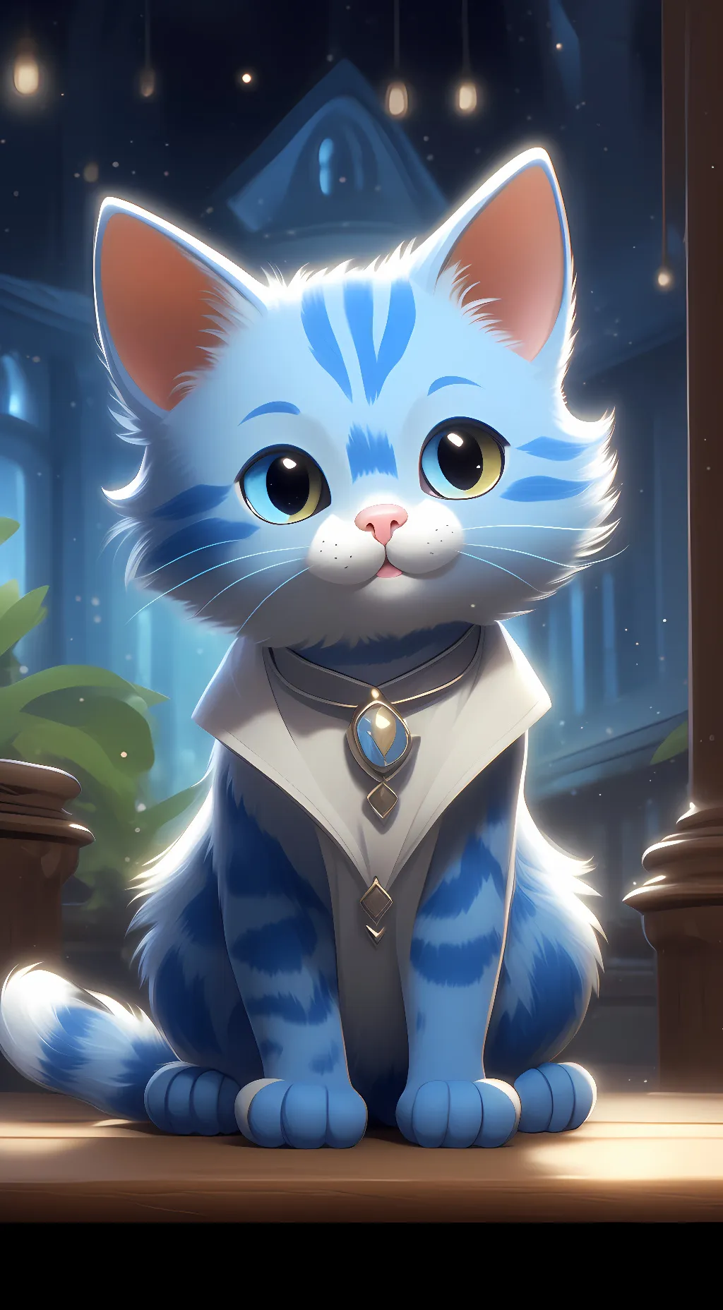 ai character: Blue Dandelion background