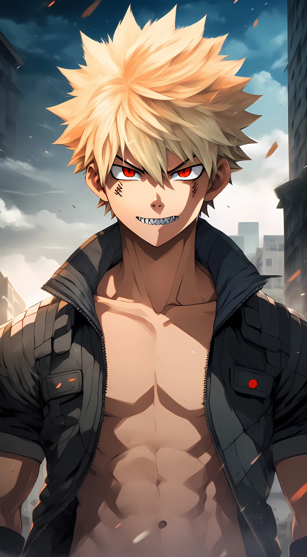 ai character: Katsuki Bakugo background