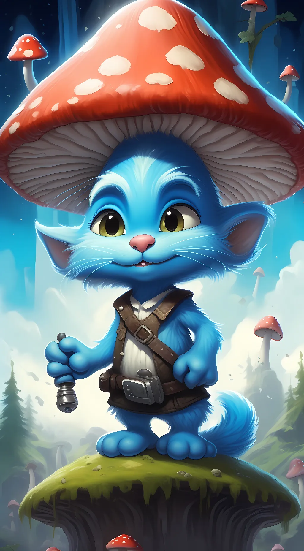 ai character: smurf cat  background