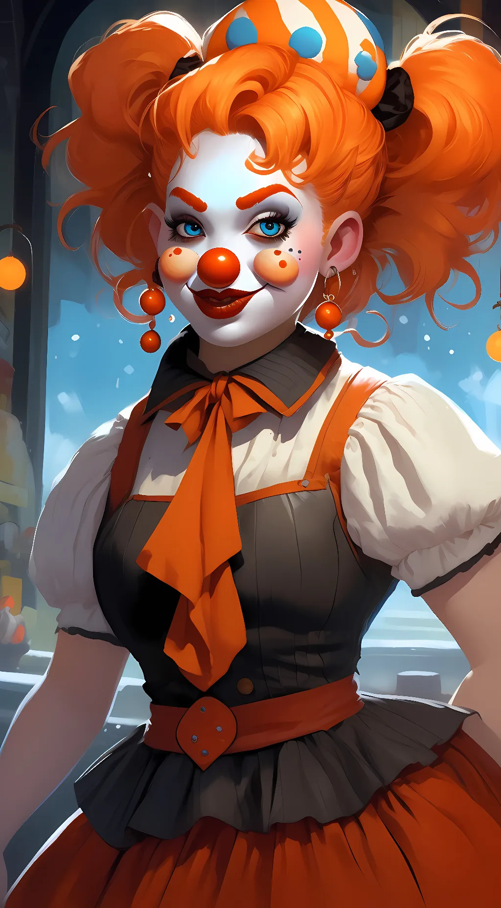 ai character: circus baby  background
