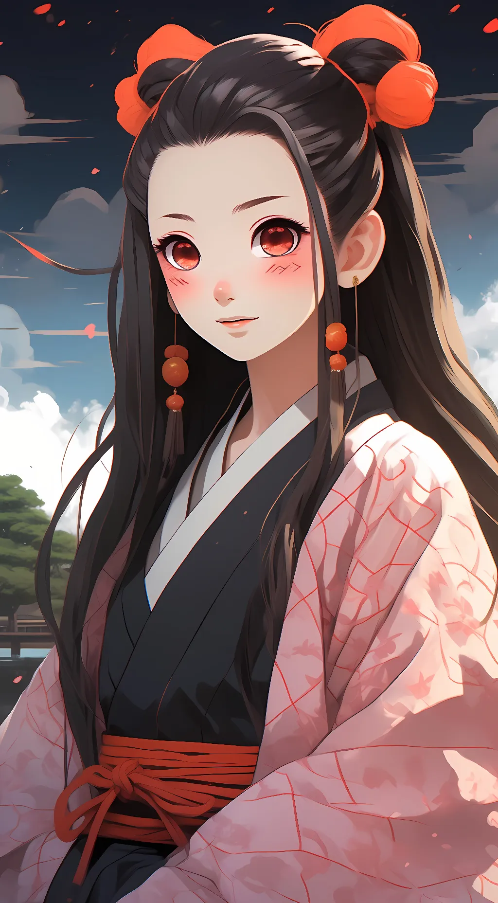 ai character: Nezuko Kamado background