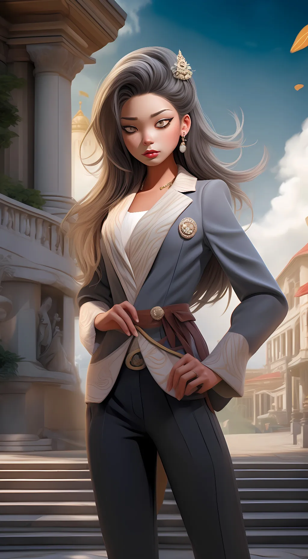 ai character: wolf wild background