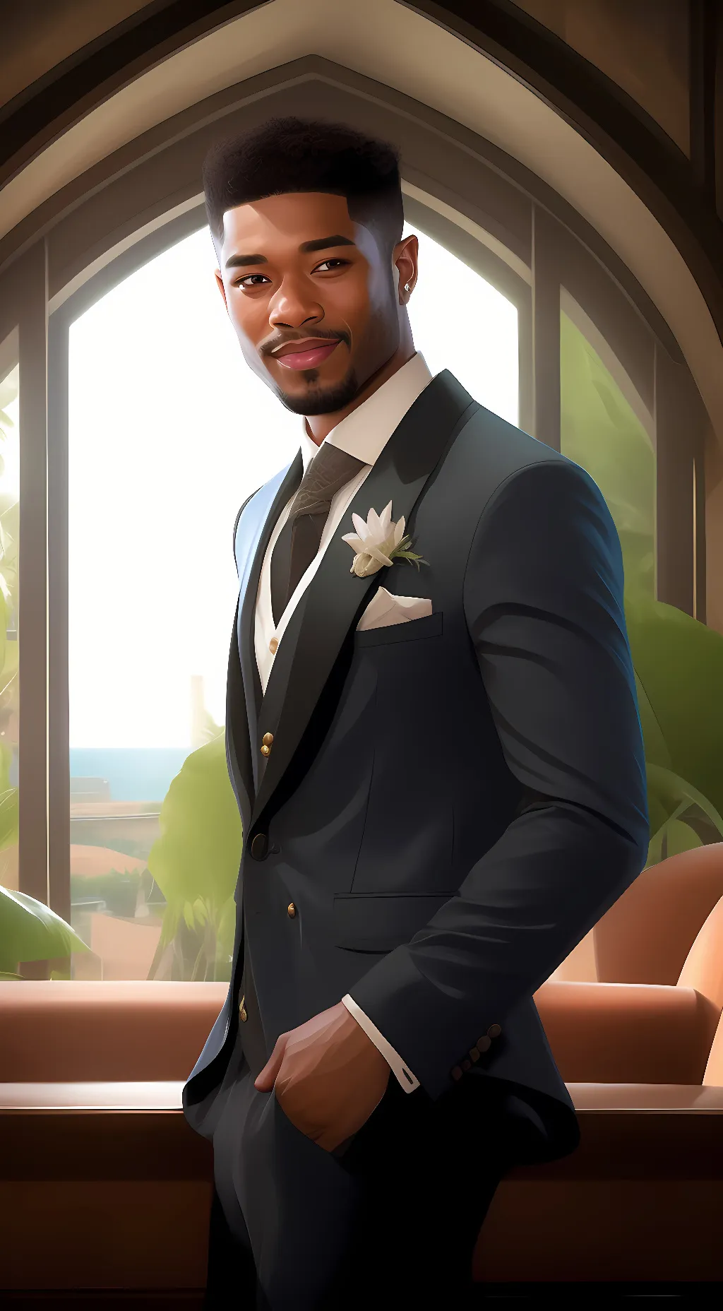 ai character: Michael b jorden background