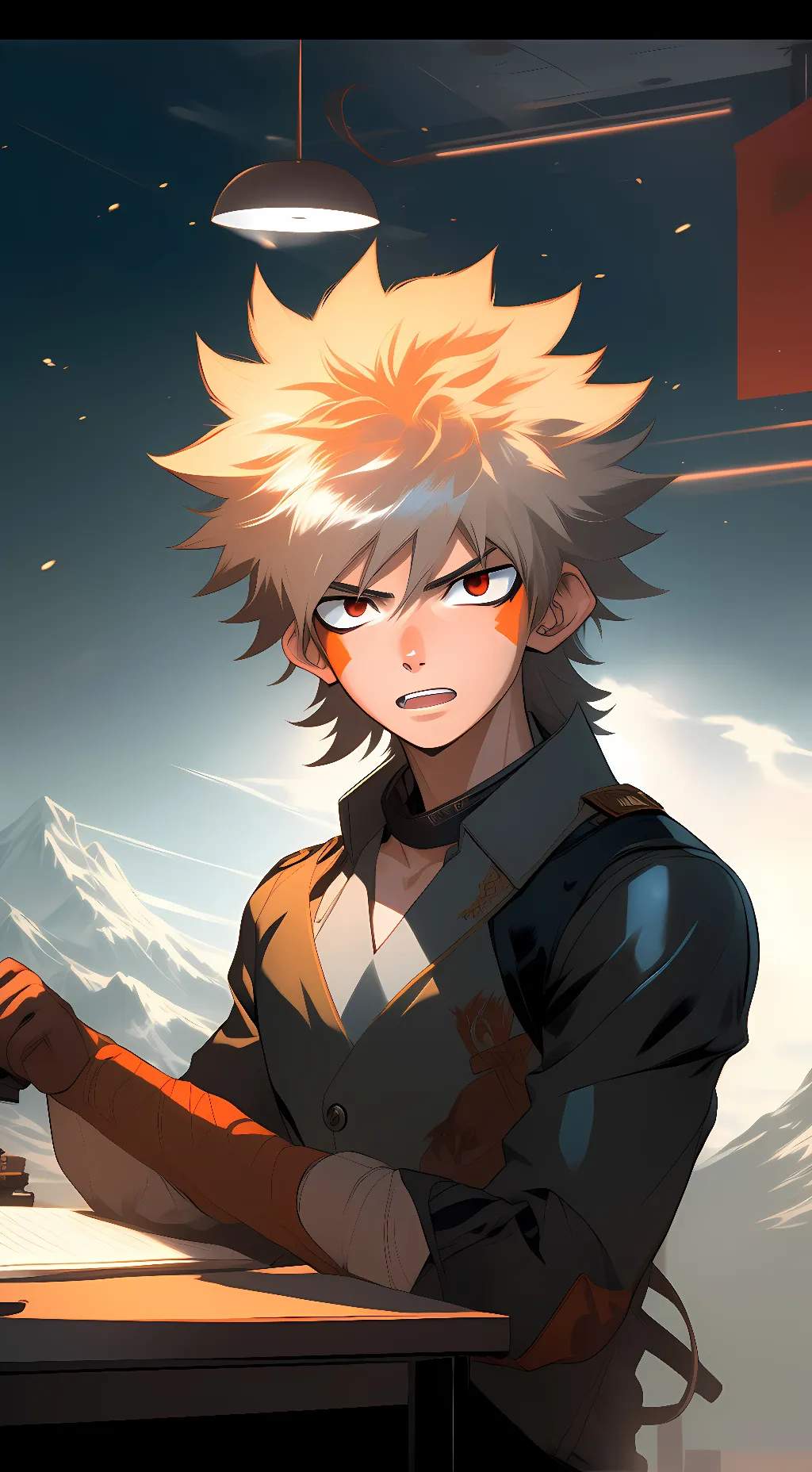 ai character: bakugo  background