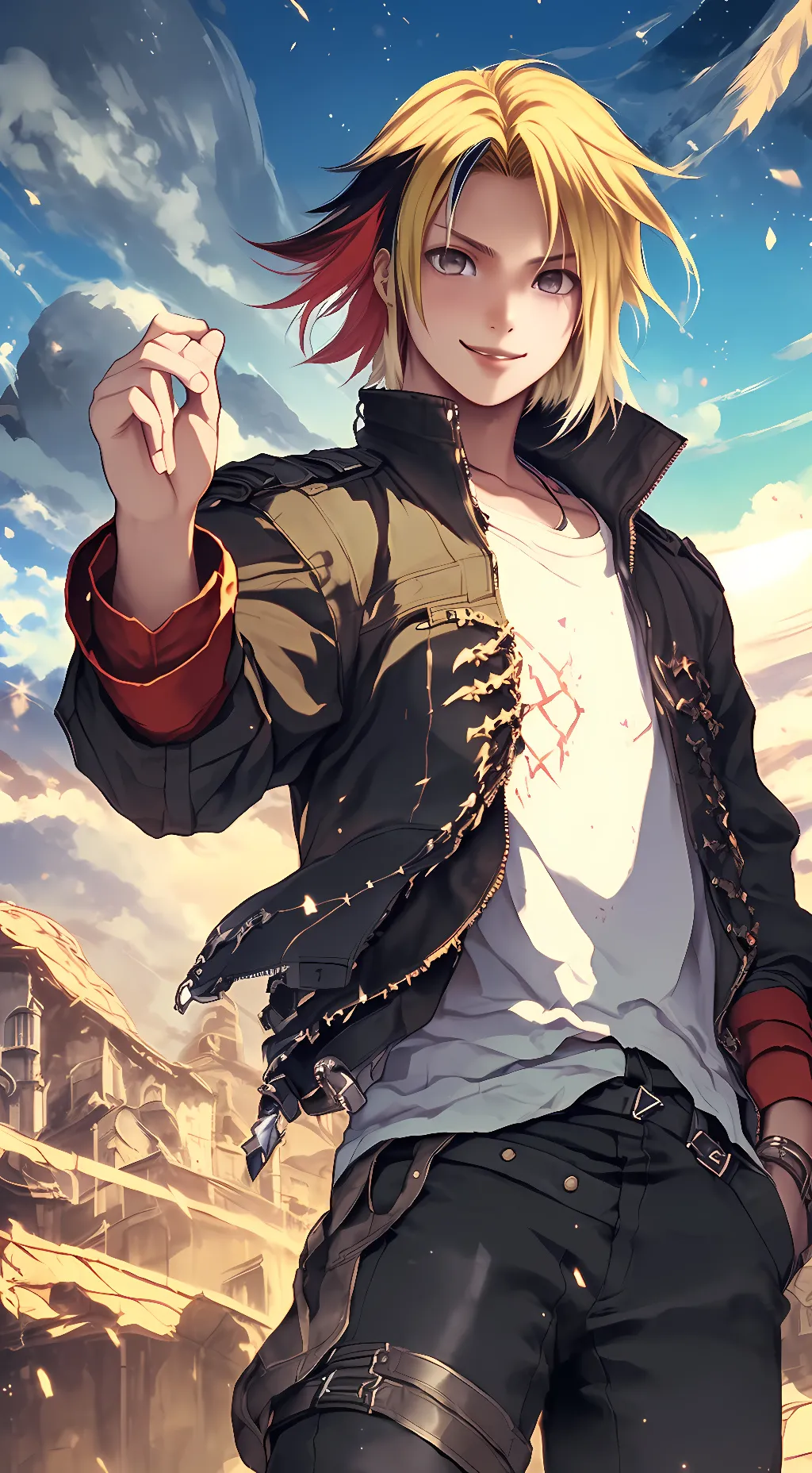 ai character: Denki Kaminari background
