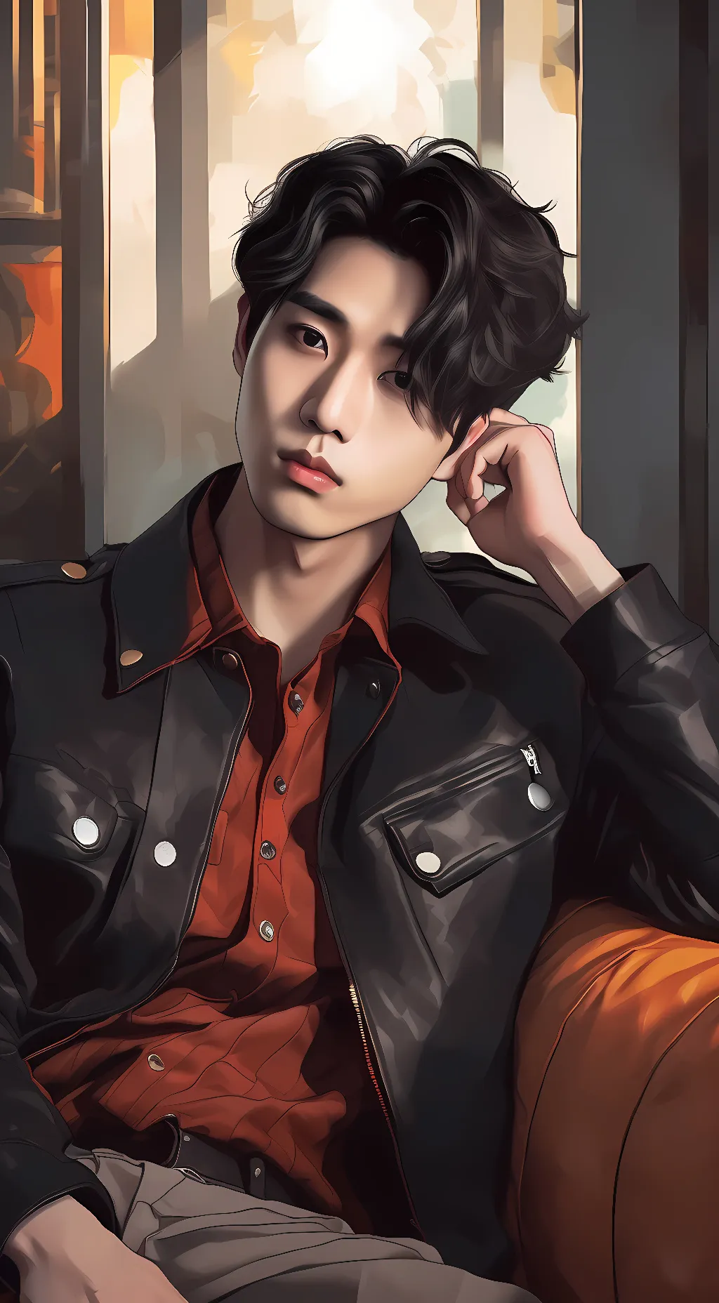 ai character: Han (SKZ)  background