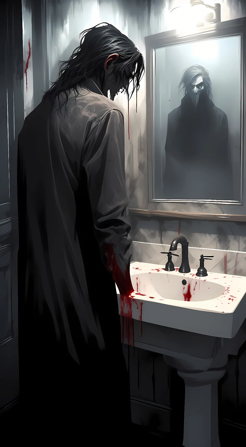 ai character: The Toilet Shadow background