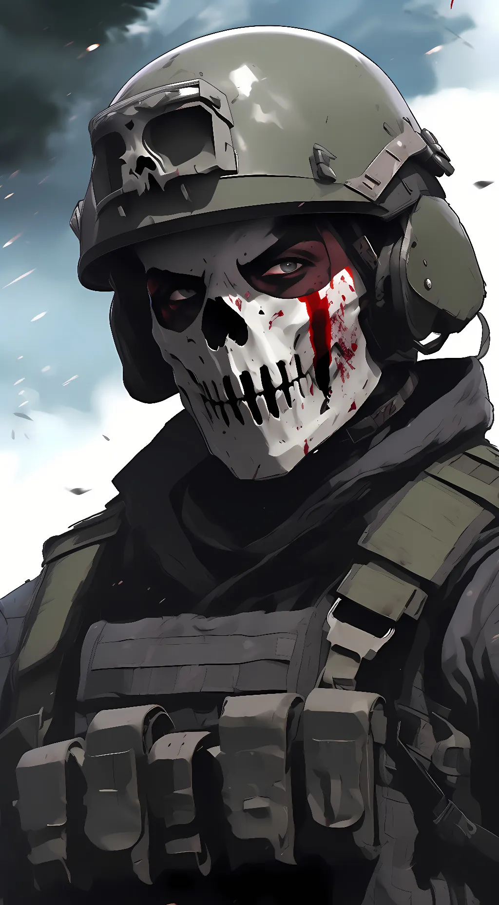 ai character: Ghost Simon Rliey background