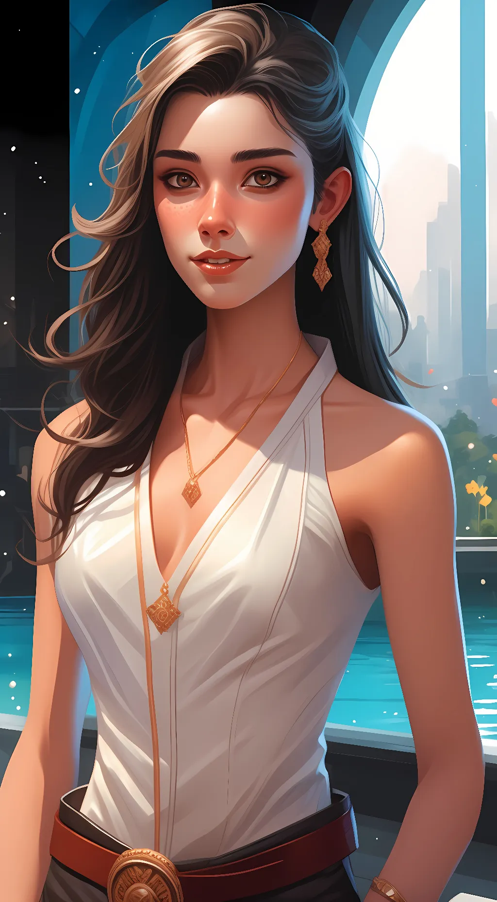 ai character: crystaal background