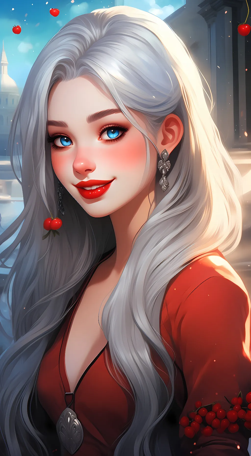 ai character: CherrY❤️🤍 background