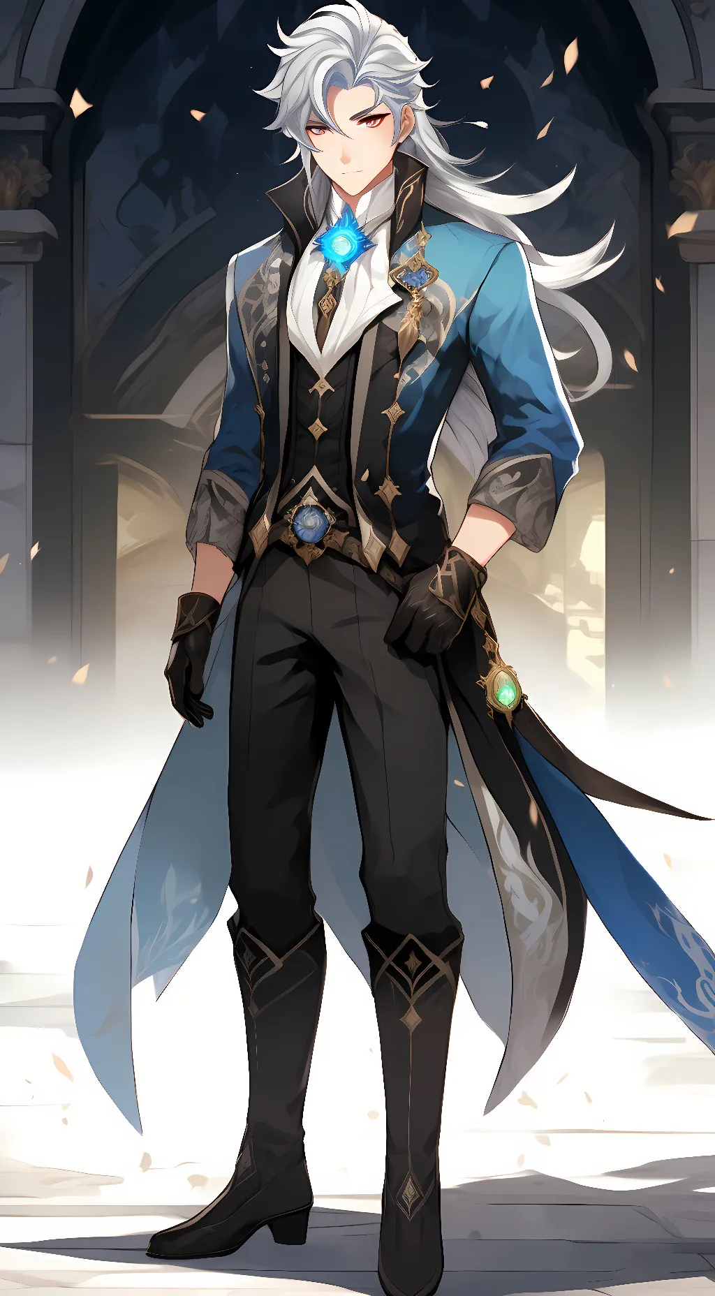 ai character: Neuvillette  background