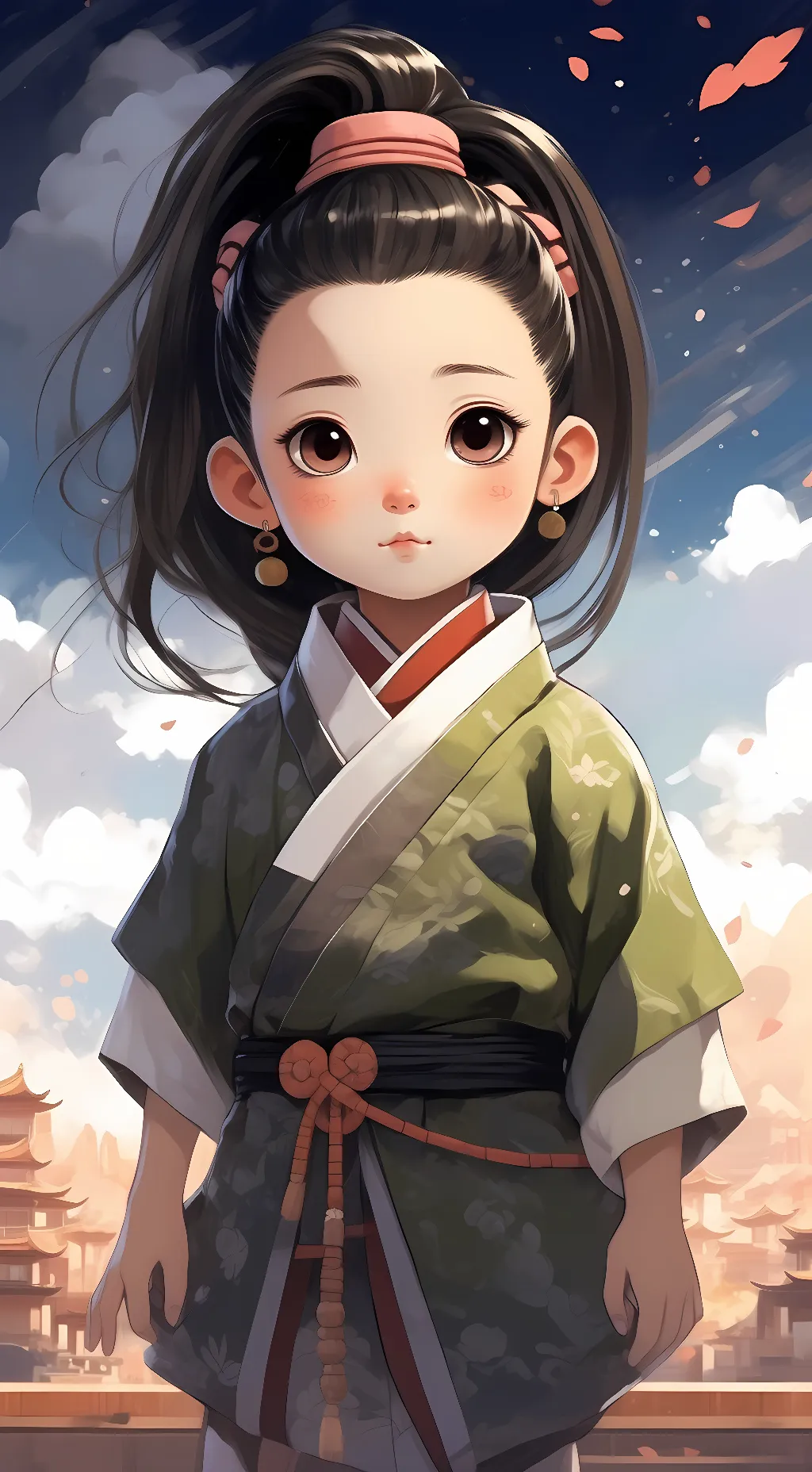 ai character: baby nezuko  background