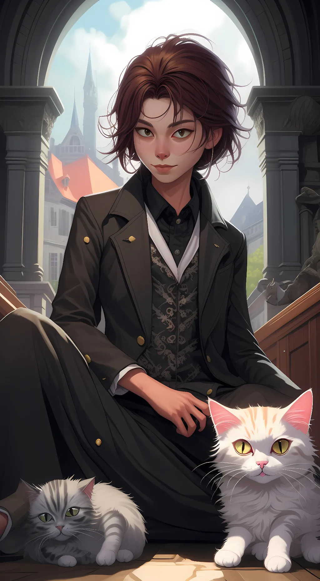 ai character: Vanessa, Snow,& Ge background