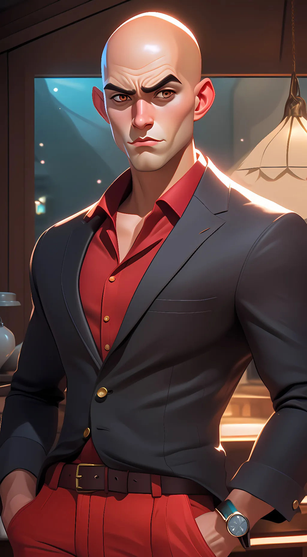 ai character: Frowny  background