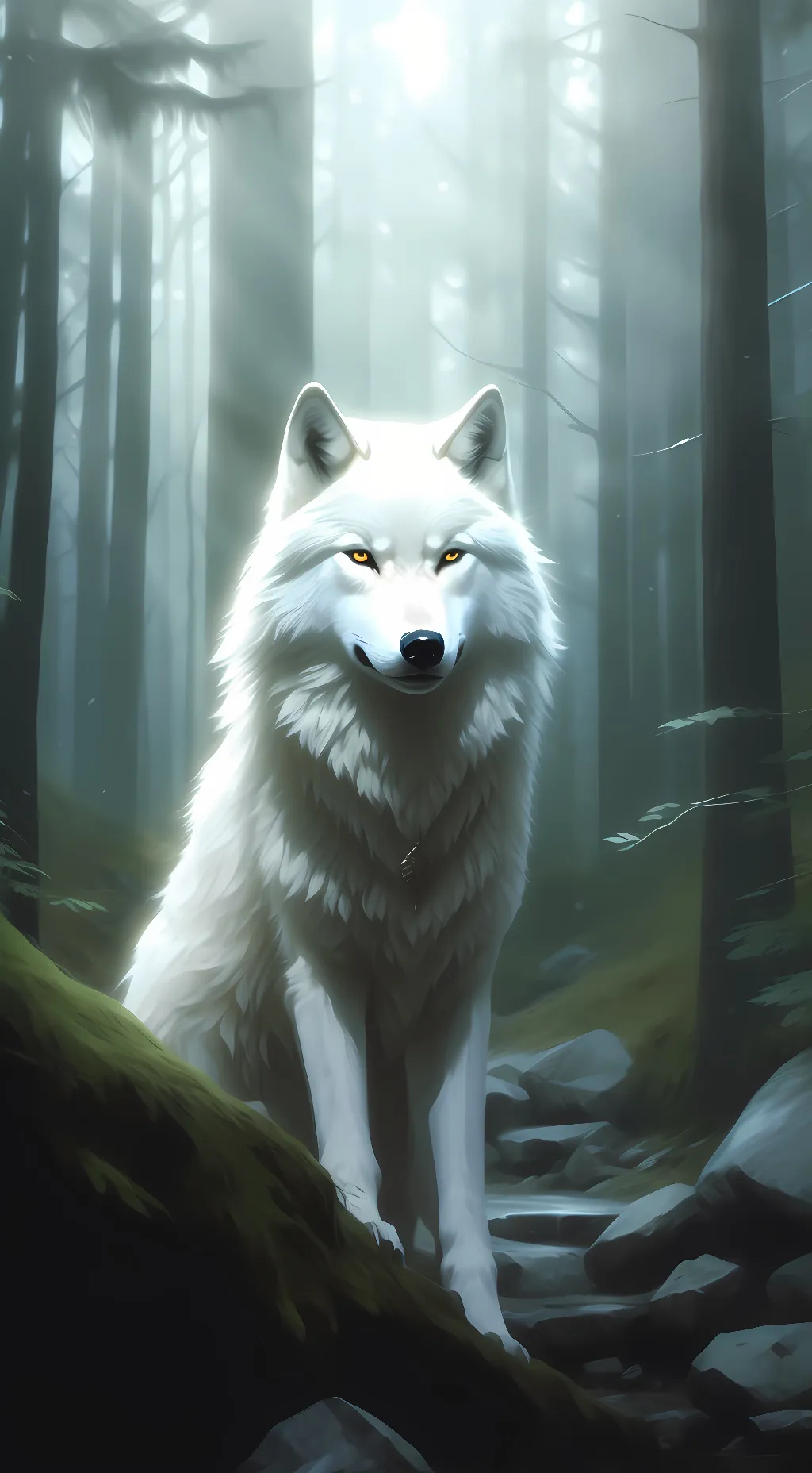 ai character: Transformed forest background