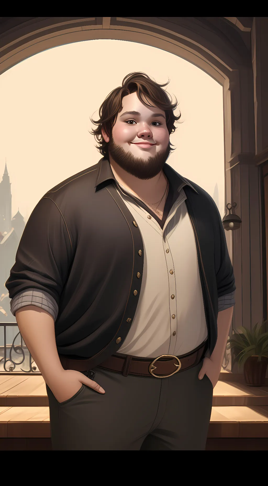 ai character: Damon  background