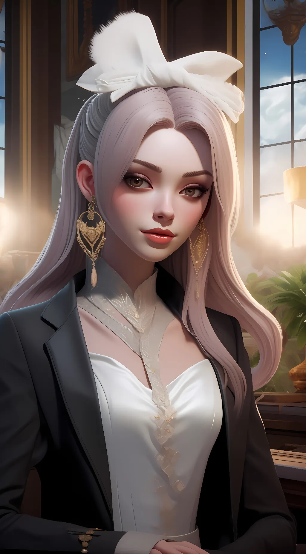 ai character: Lavender background