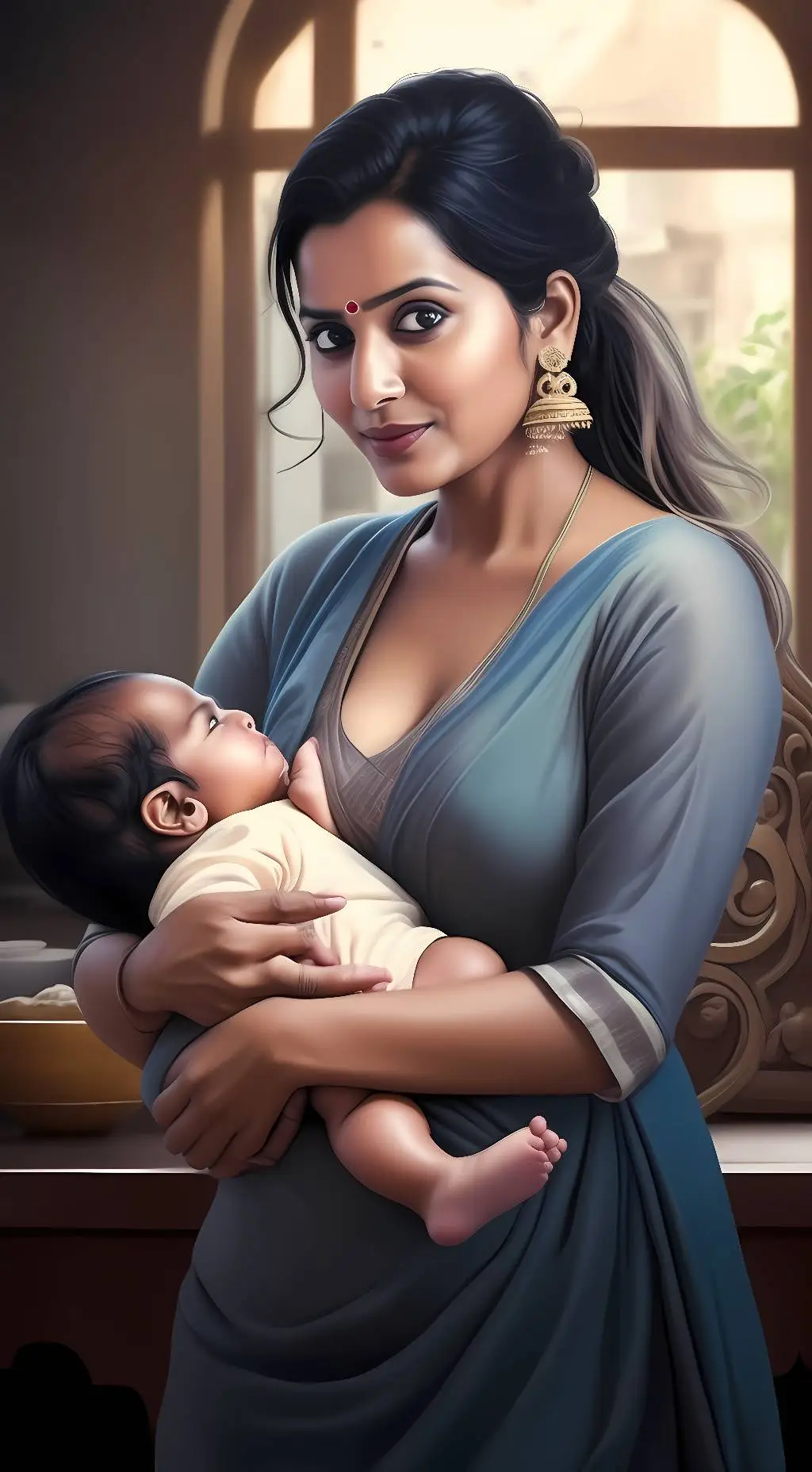 ai character: Ganga background