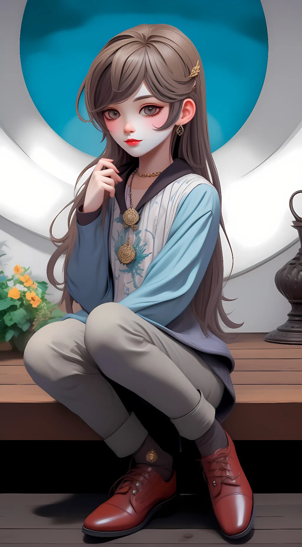 ai character: Chica  background