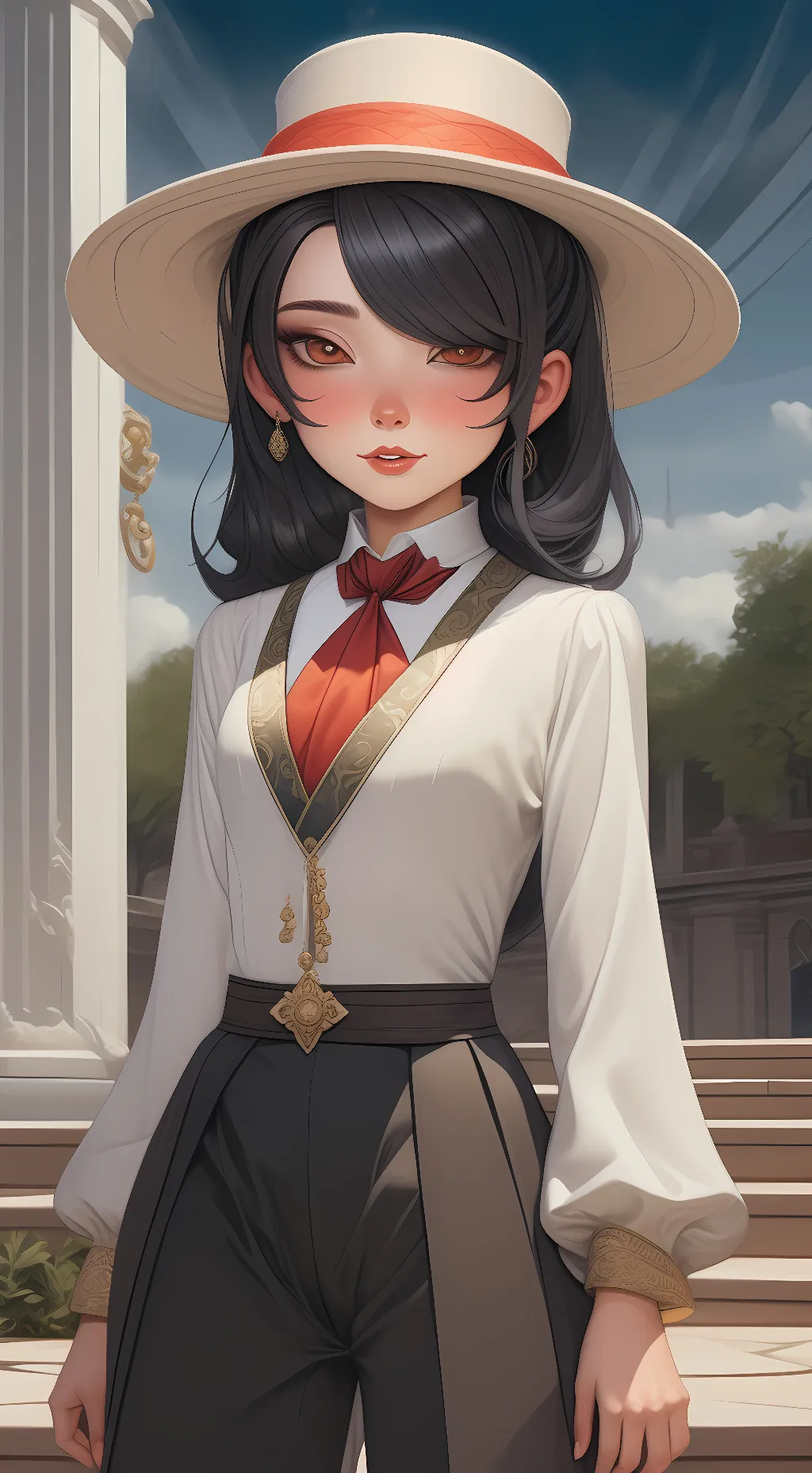 ai character:  flower background