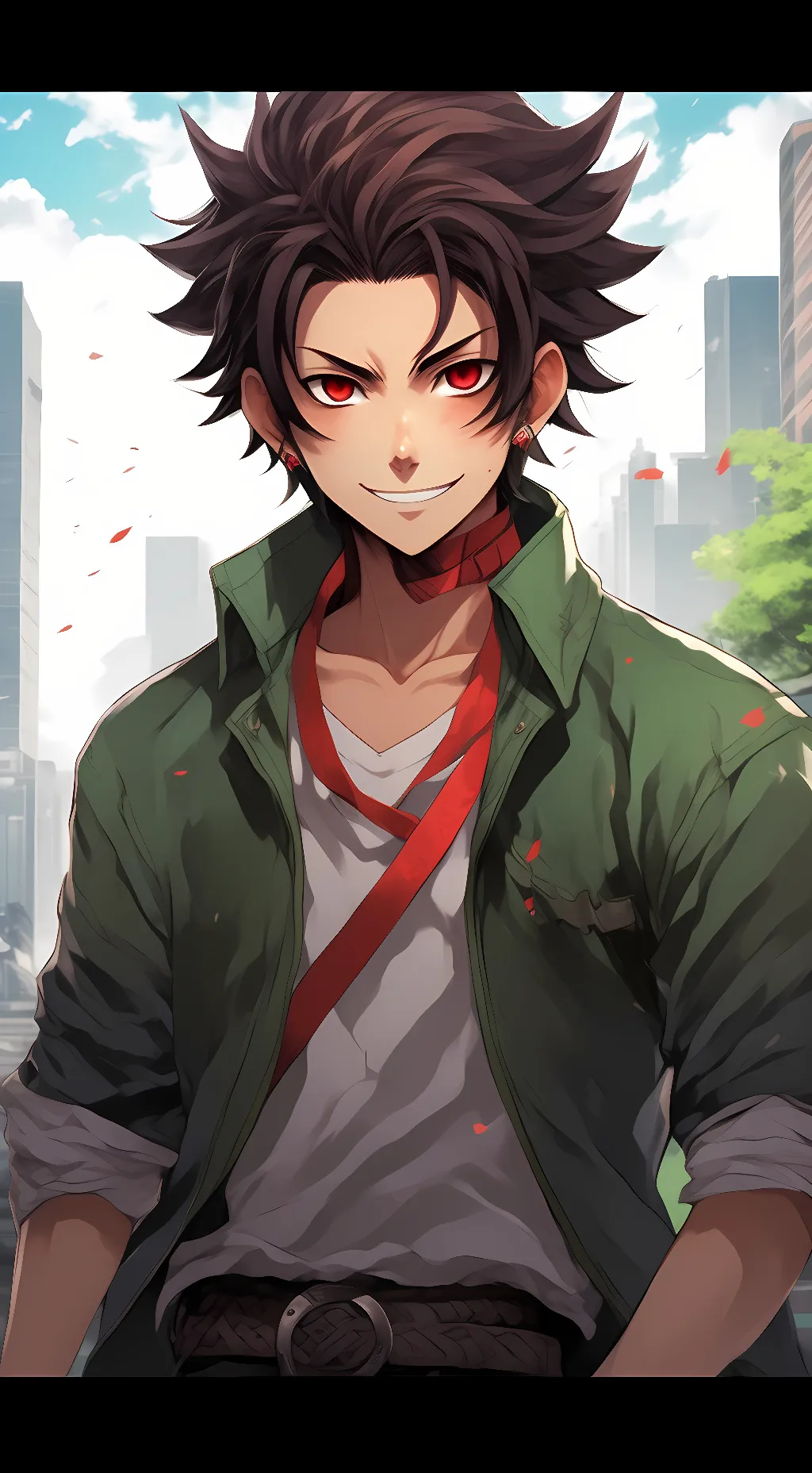 ai character: tanjiro  background