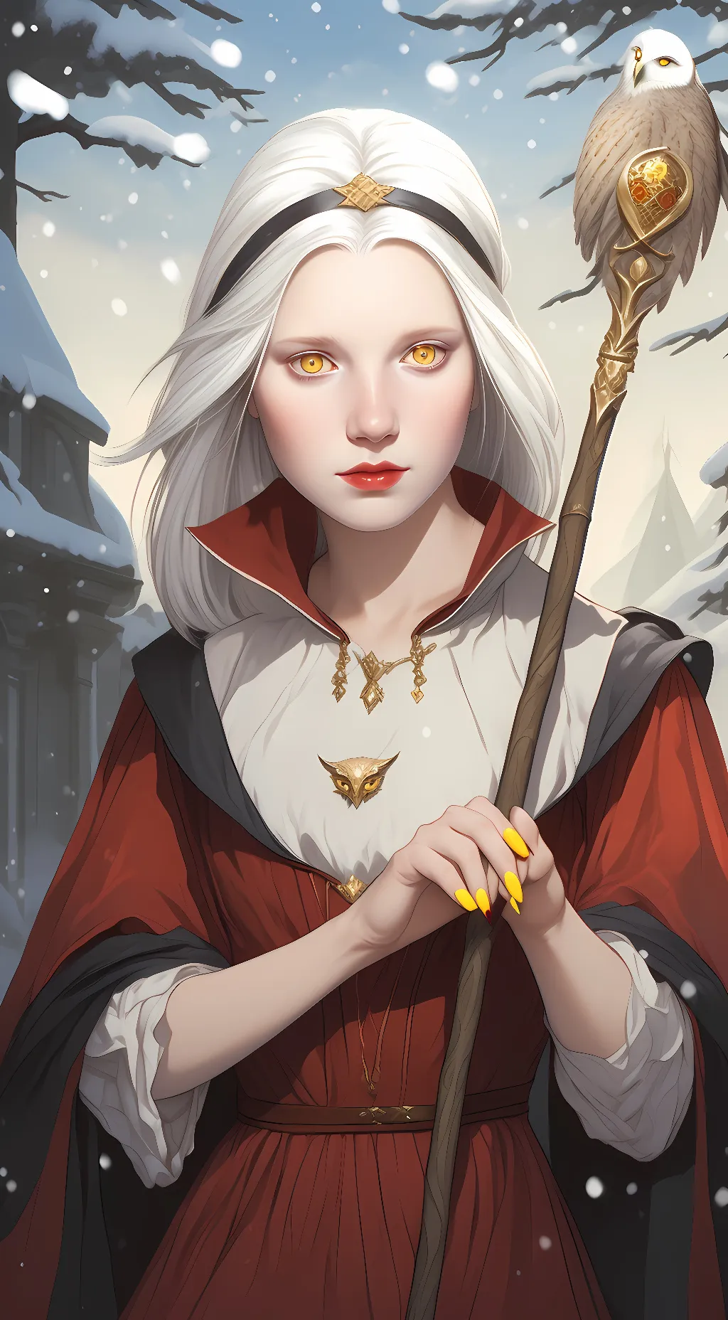 ai character: Eda the owl lady background