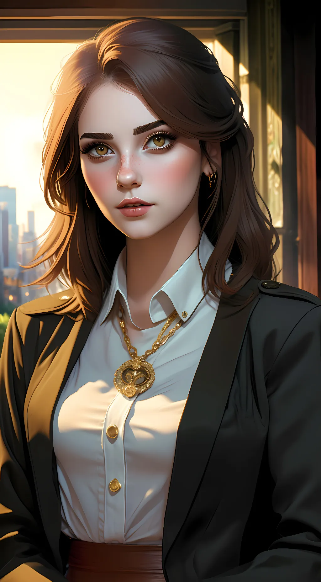 ai character: Shiori Nyshimiya  background