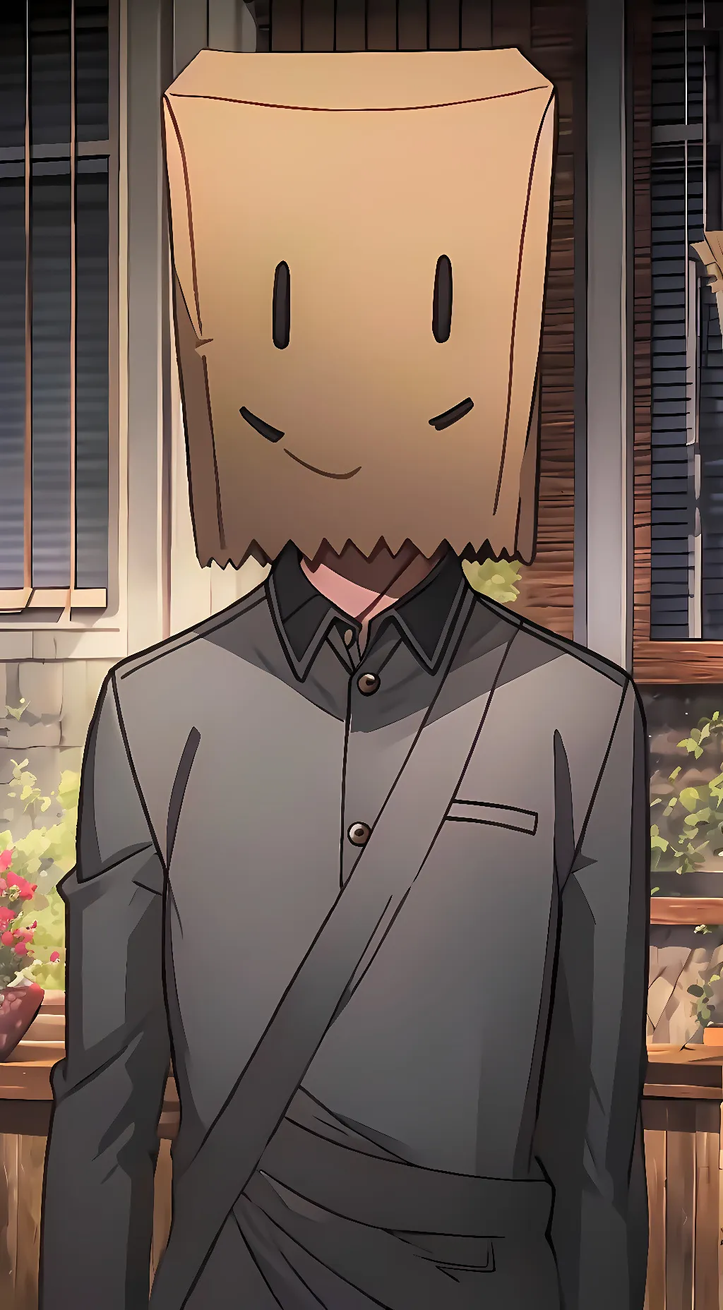 ai character: Paperbag~Head~Kun background