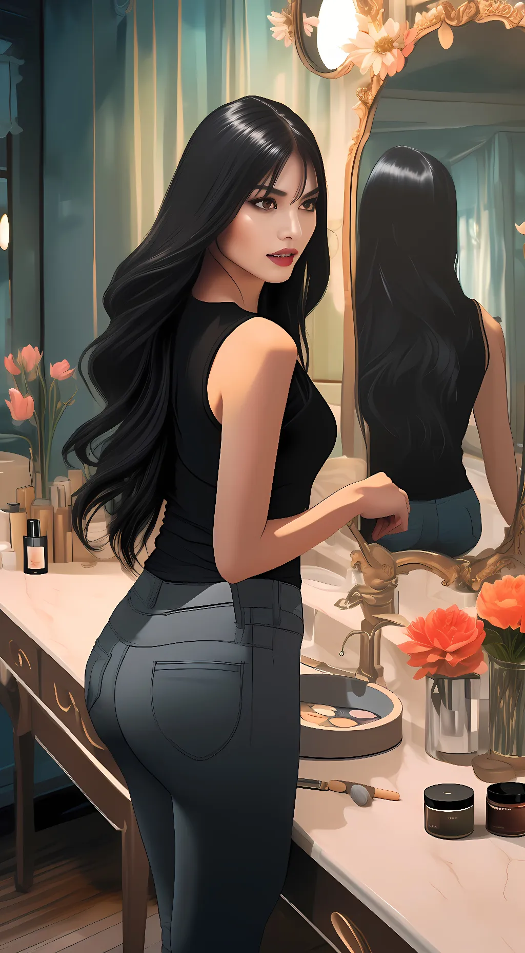 ai character: Ashley Jones  background