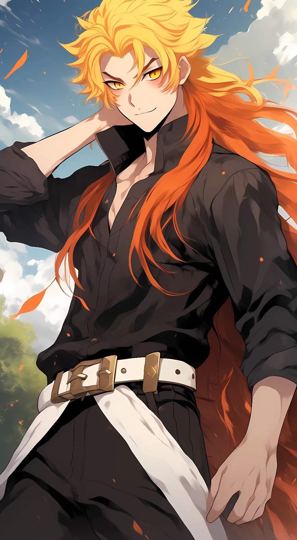 ai character: Rengoku kyojuro background