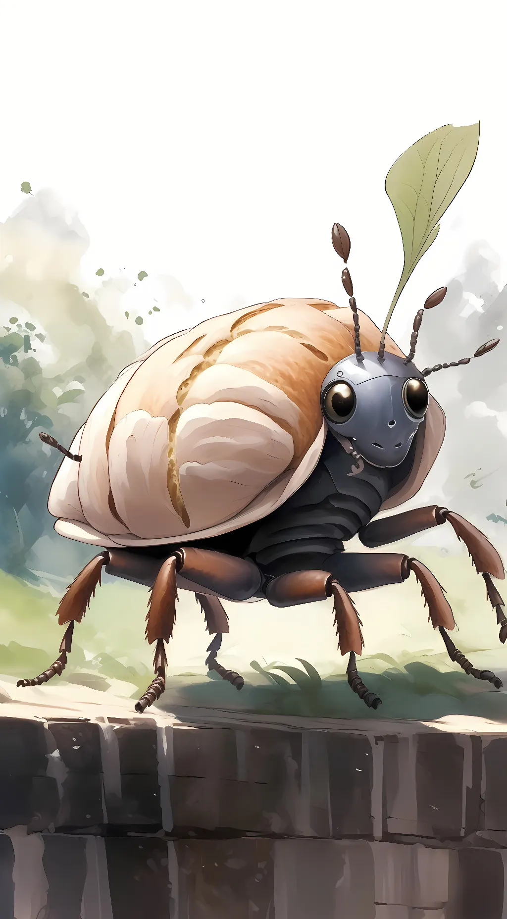 ai character: bread bug background